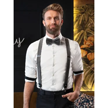 Bretelle personalizzabili Karlowsky larghe 3,5 cm con inserti pelle