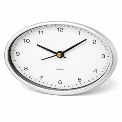 Sveglia personalizzabile ovale color silver in alluminio robusto