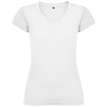 Maglietta t-shirt personalizzata con logo - T-shirt a maniche corte con scollo a V da donna Victoria