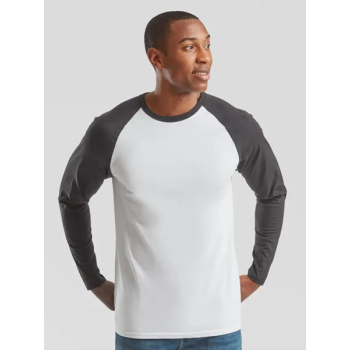 T-shirt baseball personalizzabile Fruit of the Loom manica lunga cotone