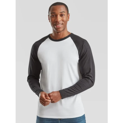 T-shirt baseball personalizzabile Fruit of the Loom manica lunga cotone