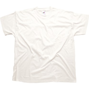 Gadget personalizzato consegna rapida in 24-48 ore - T-shirt fruit girocollo in colore bianca, manica corta. Taglia XXL.