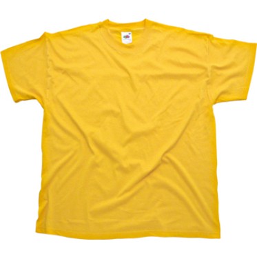 Gadget personalizzato consegna rapida in 24-48 ore - T-shirt fruit girocollo in colore giallo, manica corta. Taglia XXL.