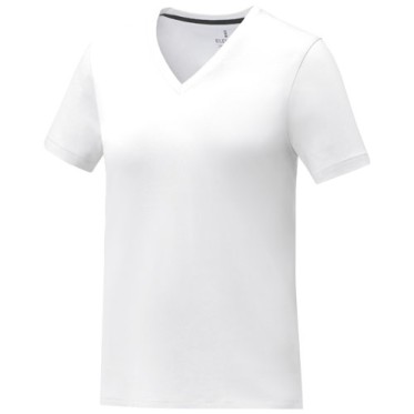 Maglietta t-shirt personalizzata con logo - T-shirt Somoto da donna a manica corta con collo a V 