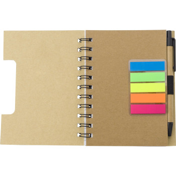 Block notes ecologici - Taccuino effetto bamboo con penna a sfera Niall