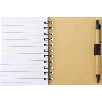 Block notes ecologici - Taccuino effetto bamboo con penna a sfera Niall