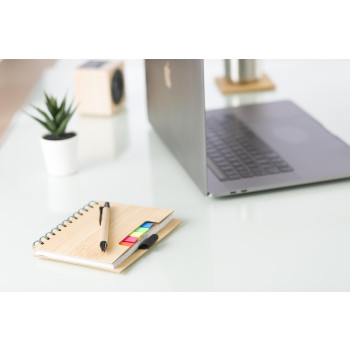 Block notes ecologici - Taccuino effetto bamboo con penna a sfera Niall