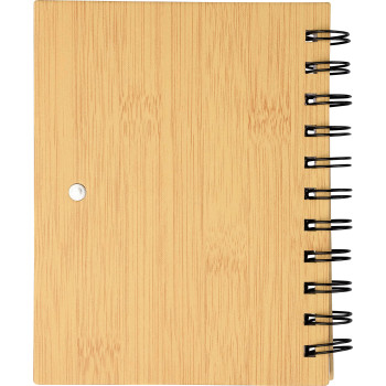 Block notes ecologici - Taccuino effetto bamboo con penna a sfera Niall