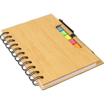 Block notes ecologici - Taccuino effetto bamboo con penna a sfera Niall