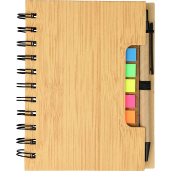 Block notes ecologici - Taccuino effetto bamboo con penna a sfera Niall