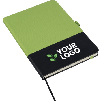 gadget ecologici con logo - Taccuino formato +/- A5 a righe in poliestere rPET Yuna