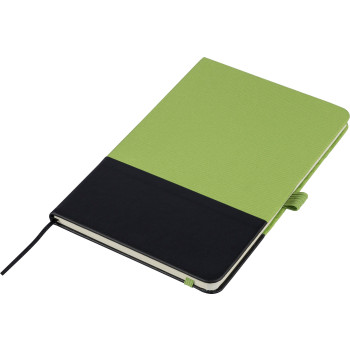 gadget ecologici con logo - Taccuino formato +/- A5 a righe in poliestere rPET Yuna