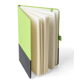 gadget ecologici con logo - Taccuino formato +/- A5 a righe in poliestere rPET Yuna