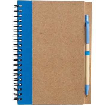 Block notes ecologici personalizzati con logo - Taccuino in carta riciclata, con penna a sfera Stella