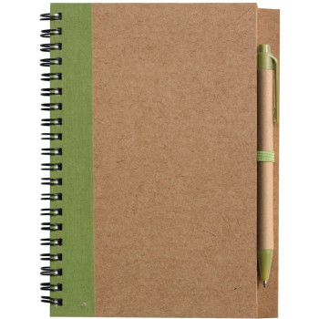 Block notes ecologici personalizzati con logo - Taccuino in carta riciclata, con penna a sfera Stella