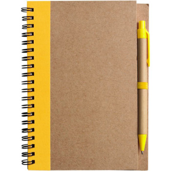 Block notes ecologici personalizzati con logo - Taccuino in carta riciclata, con penna a sfera Stella