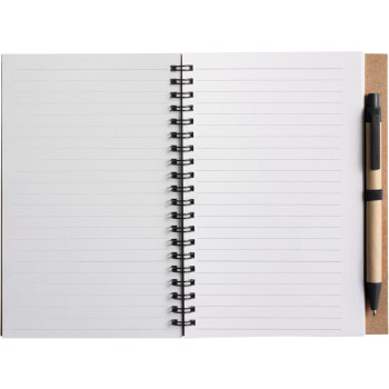 Block notes ecologici personalizzati con logo - Taccuino in carta riciclata, con penna a sfera Stella