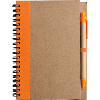 Block notes ecologici personalizzati con logo - Taccuino in carta riciclata, con penna a sfera Stella