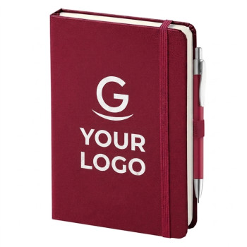 Taccuini personalizzati con logo - Taccuino personalizzabile con chiusura elastica e portapenne integrato