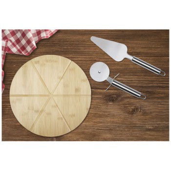 Gadget per cucina e casa regalo aziendale per la casa - Tagliere e utensili Mangiary per pizza in bambù