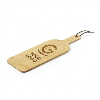 Tagliere personalizzabile in bambù con manico ergonomico e cordicella in pelle