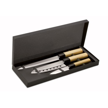 Utensili cucina personalizzati con logo - TAKI - Set coltelli in acciaio