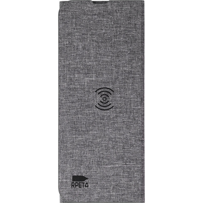 Tappetini mouse personalizzati con logo - Tappetino per mouse rPET con caricatore rapido wireless Selene