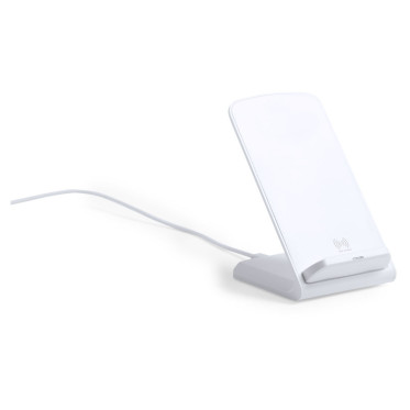 Caricabatterie wireless personalizzabile bianco con ricarica rapida 10 W