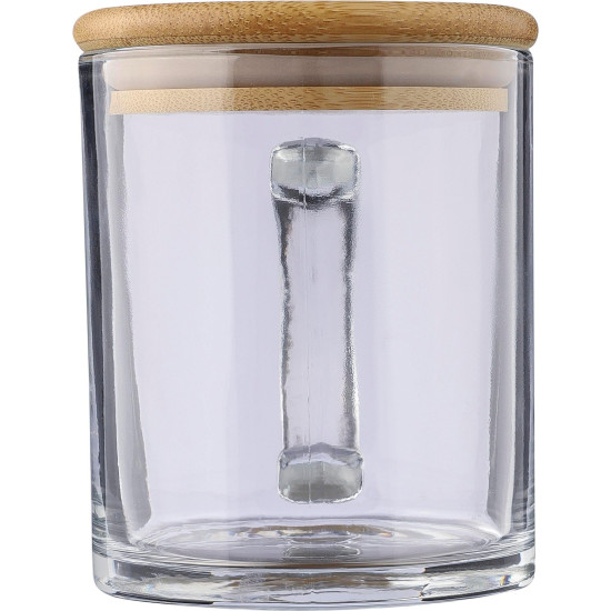 Tazza Ashley | Vetro riciclato | Coperchio bambù | 300 ml