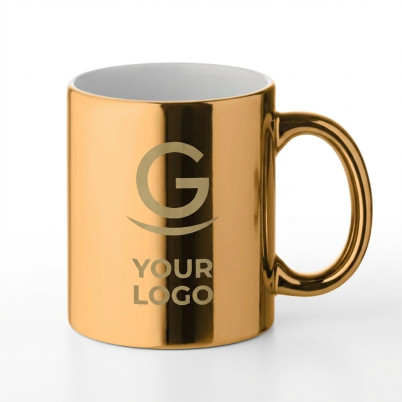 Tazza cilindrica personalizzabile con finitura metallica 300 ml