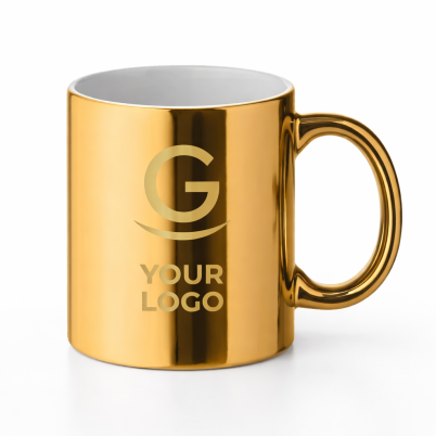 Tazza cilindrica personalizzabile con finitura metallica 300 ml