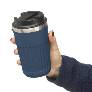 gadget ecologici con logo - Tazza da viaggio in acciaio inossidabile riciclato Chiara 400 ml