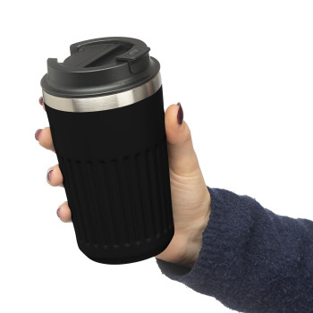 gadget ecologici con logo - Tazza da viaggio in acciaio inossidabile riciclato Chiara 400 ml