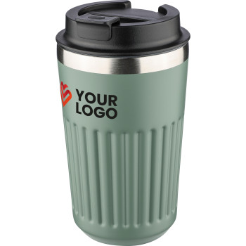 gadget ecologici con logo - Tazza da viaggio in acciaio inossidabile riciclato Chiara 400 ml