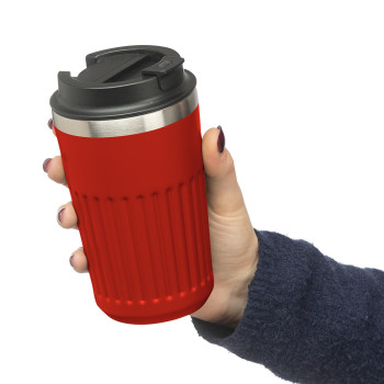 gadget ecologici con logo - Tazza da viaggio in acciaio inossidabile riciclato Chiara 400 ml