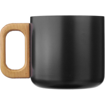 Tazze termiche personalizzate con logo - Tazza Dwight | Inox riciclato | Manico in legno | 400 ml