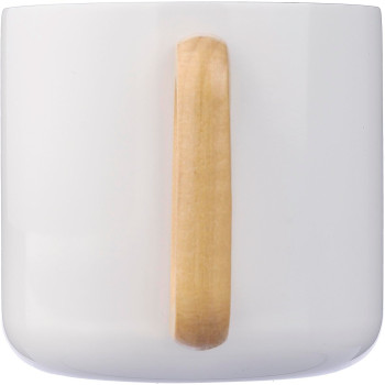 Tazze termiche personalizzate con logo - Tazza Dwight | Inox riciclato | Manico in legno | 400 ml