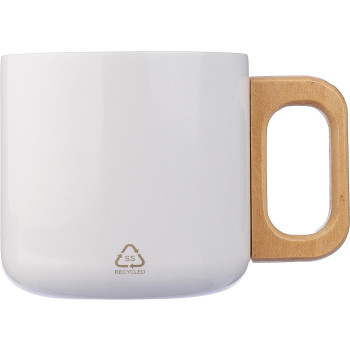 Tazze termiche personalizzate con logo - Tazza Dwight | Inox riciclato | Manico in legno | 400 ml