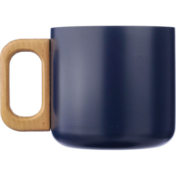 Tazze termiche personalizzate con logo - Tazza Dwight | Inox riciclato | Manico in legno | 400 ml
