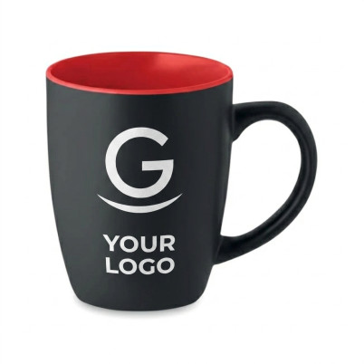 Tazza personalizzabile bicolore nero opaco interno lucido 290 ml