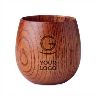 Tazza personalizzata in legno di quercia massiccio capacità 250 ml