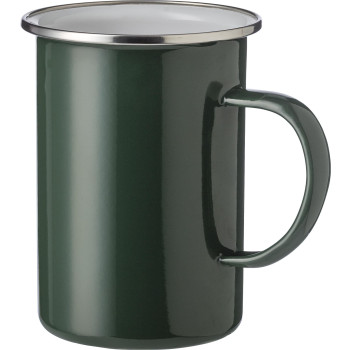 Tazza smaltata Ayden | Bordo in acciaio inox | 450 ml