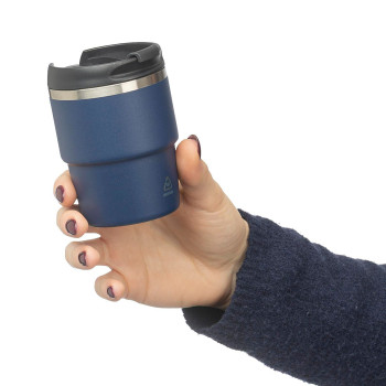 gadget ecologici con logo - Tazza termica a doppia parete in acciaio inox riciclato 175 ml Oli