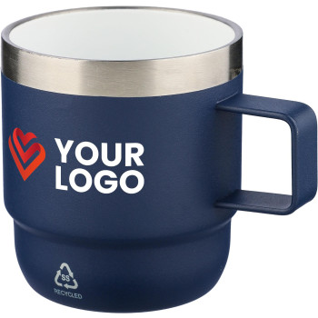 gadget ecologici con logo - Tazza termica a doppia parete in acciaio inox riciclato 180 ml Lilia