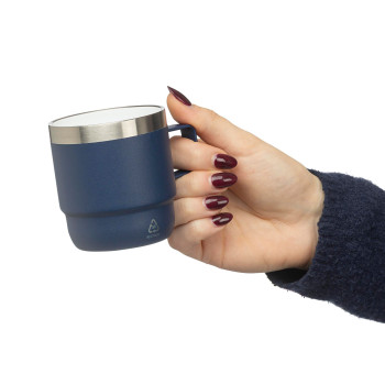 gadget ecologici con logo - Tazza termica a doppia parete in acciaio inox riciclato 180 ml Lilia