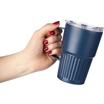 Tazza termica da viaggio in acciaio inox riciclato doppia parete 450 ml Calo