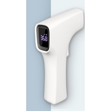 Gadget servizi di Impiantistica personalizzati con logo - Termometro infrarossi digitale, materiale plastica, colore bianco. Senza batteria. Manuale istruzioni.