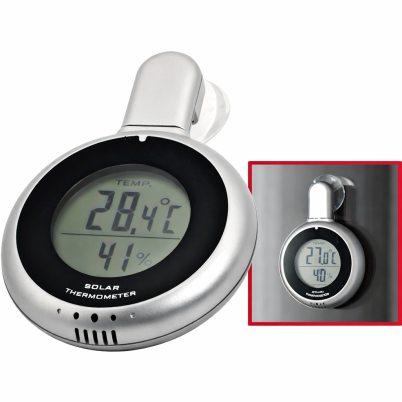 Termometro solare personalizzabile con ventosa e indicatore umidità