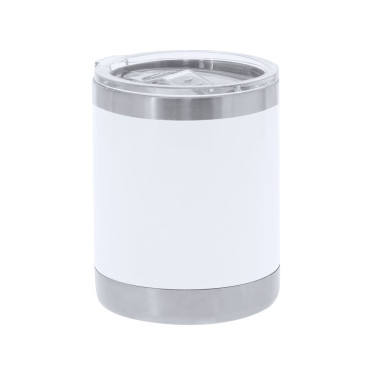 Vaso termico personalizzabile bianco lucido in acciaio inox 380 ml