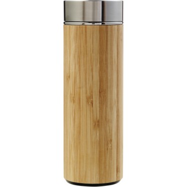 Gadget ecologico ecosostenibile personalizzato - regalo aziendale - Thermos in e bamboo a doppia parete, capacità 420 ml Yara